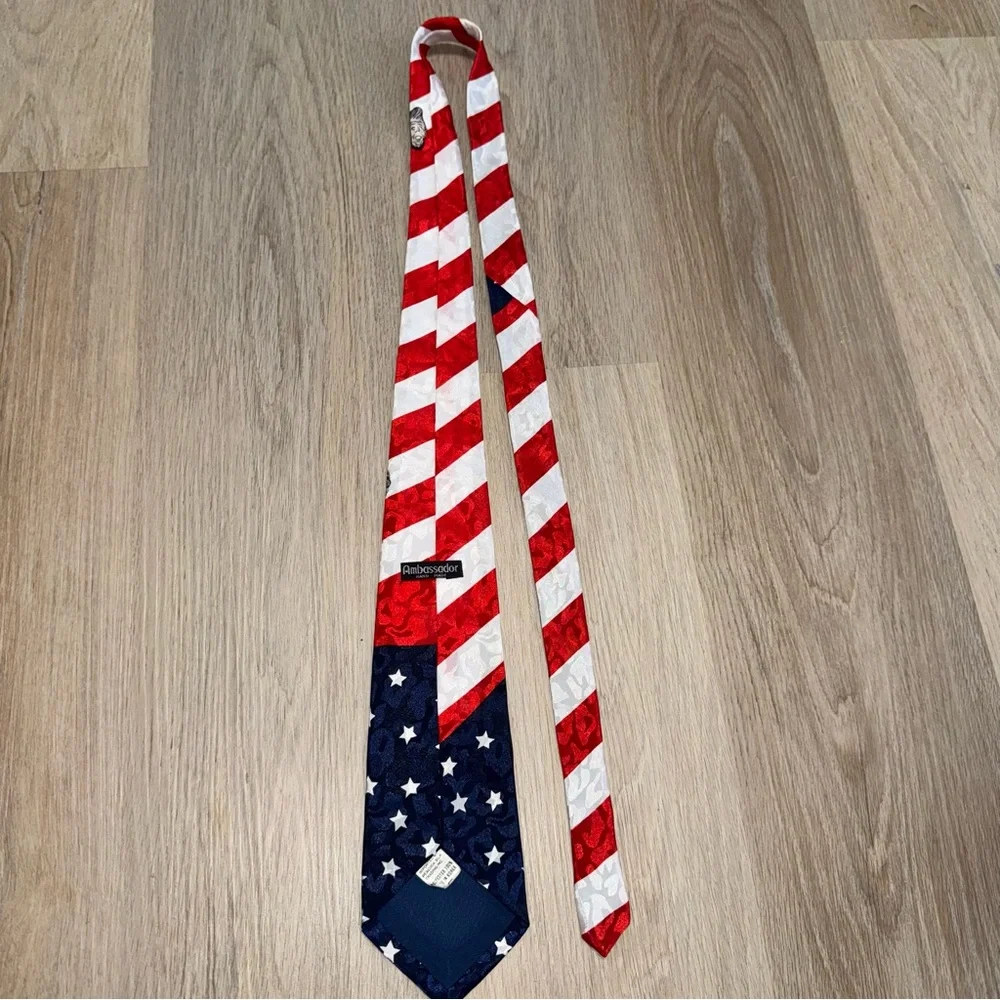 American Flag Presidents Patriotic Red, White & Blue Tie